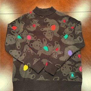 Teddy Fresh Men's Dark Sweater with Multicolor Bear Design